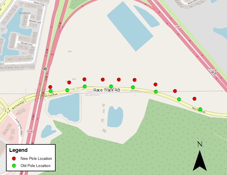 Race Track Road Pole Relocation Project Map